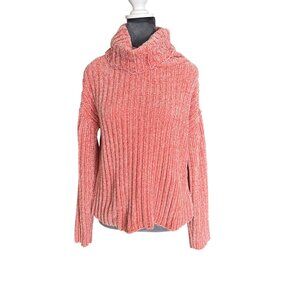 Lovers + Friends Ribbed Coral Turtleneck Sweater XXS Womens Knit Pullover 100% P